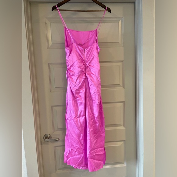 NWOT Amanda Uprichard Amiyah Silk Midi Dress Pink Small - Picture 5 of 6